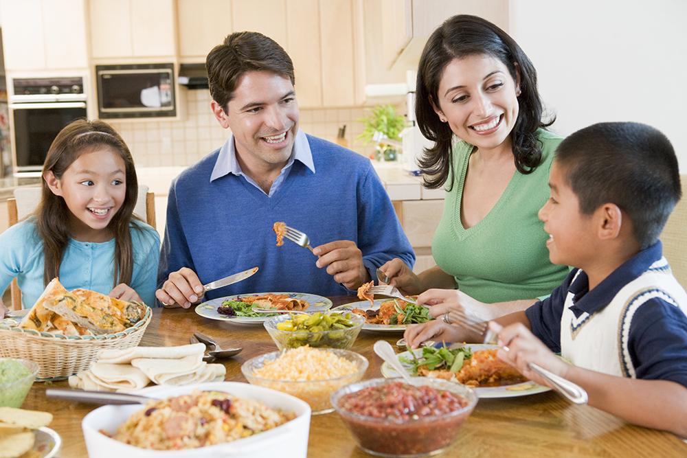 ​  Family is less stressed when they eat together