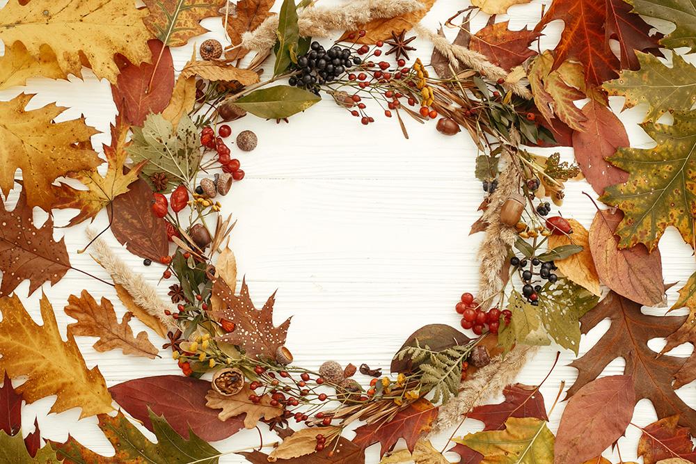 ​  Welcome Fall with a wreath