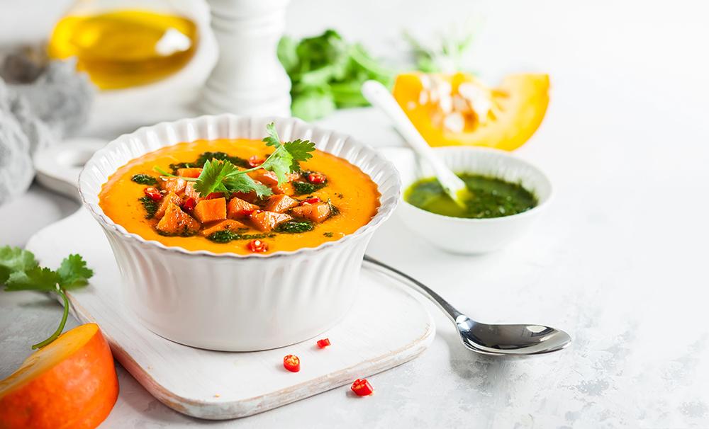 Autumn Butternut Squash and Sweet Potato Soup