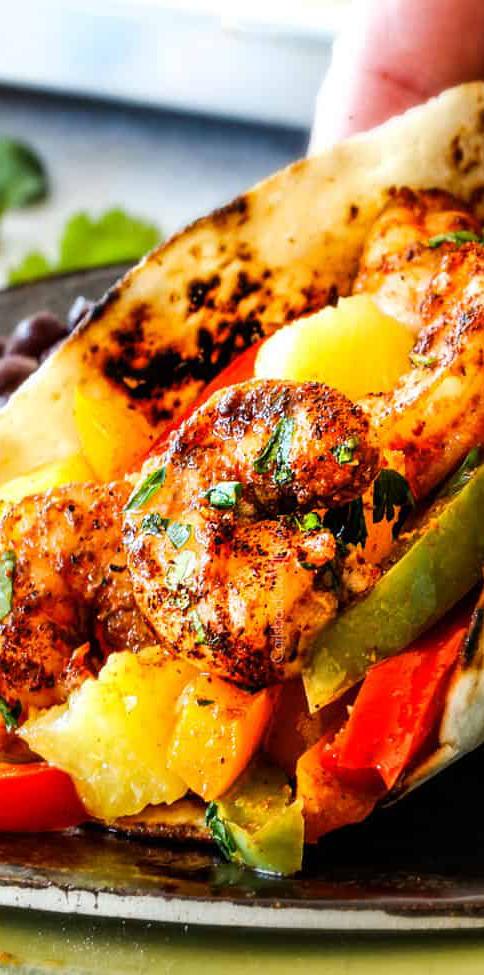 Grilled Shrimp-Pineapple Fajitas