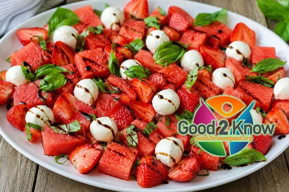Watermelon-Strawberry Caprese Salad
