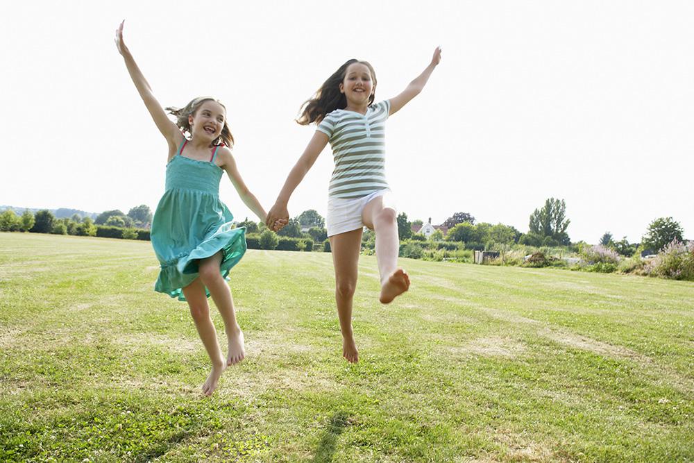 Walk barefoot on the grass